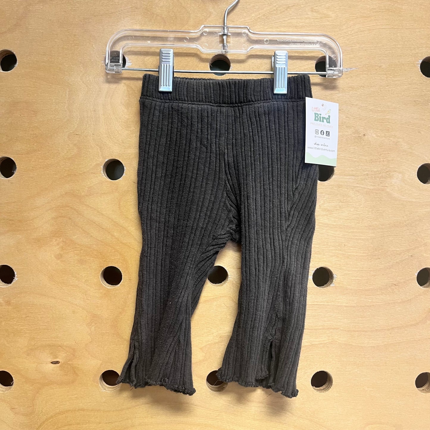 Grey Ribbed Soft Pants