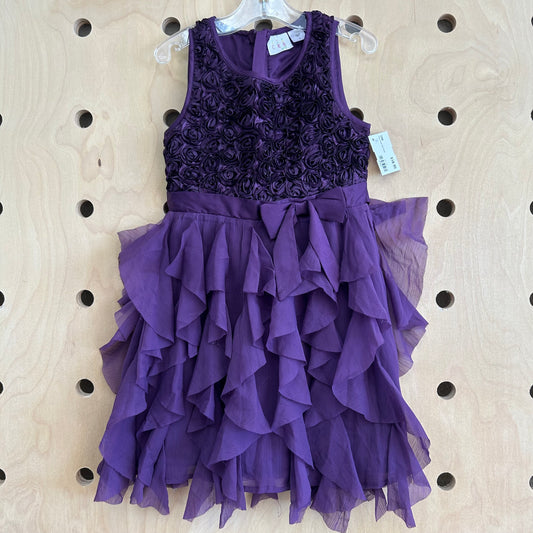 Plum Floral Tulle Dress