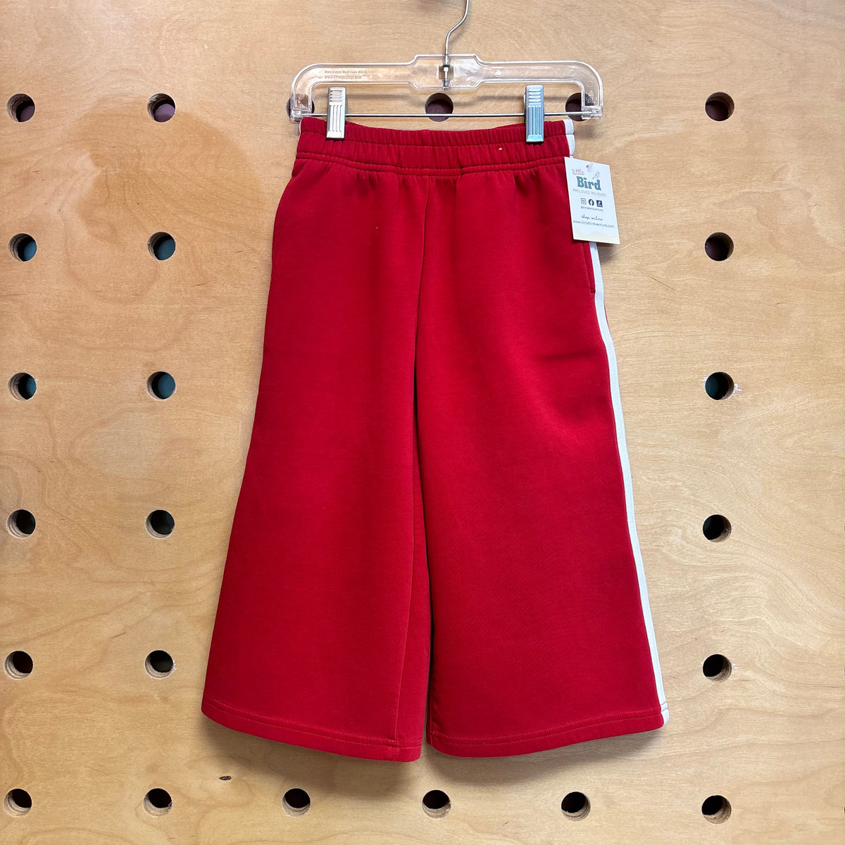 Red/White Wide Leg Athletic Pants