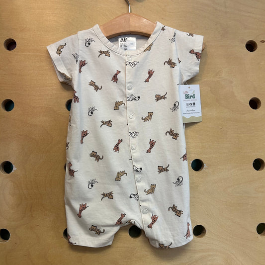 Cream Safari Animals Snap Romper