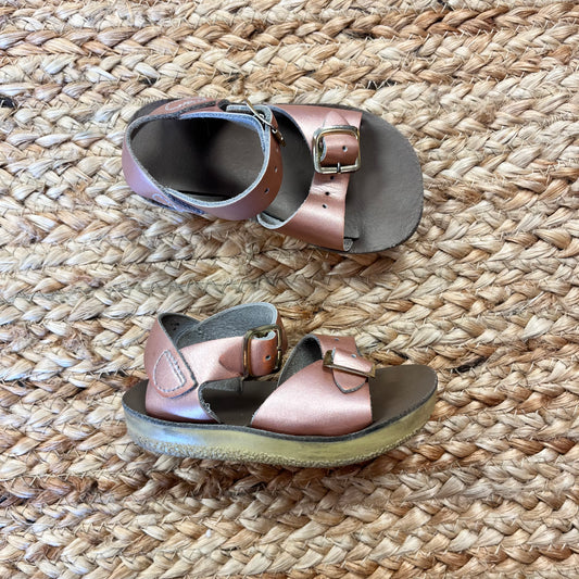Rose Gold Leather Sandals