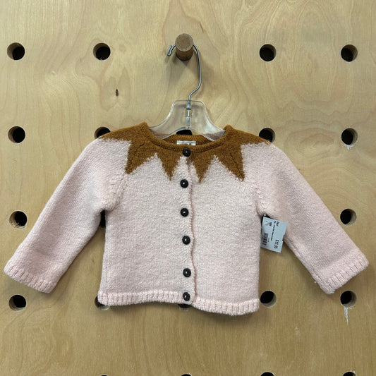 Pink + Brown Baby Alpaca Cardigan
