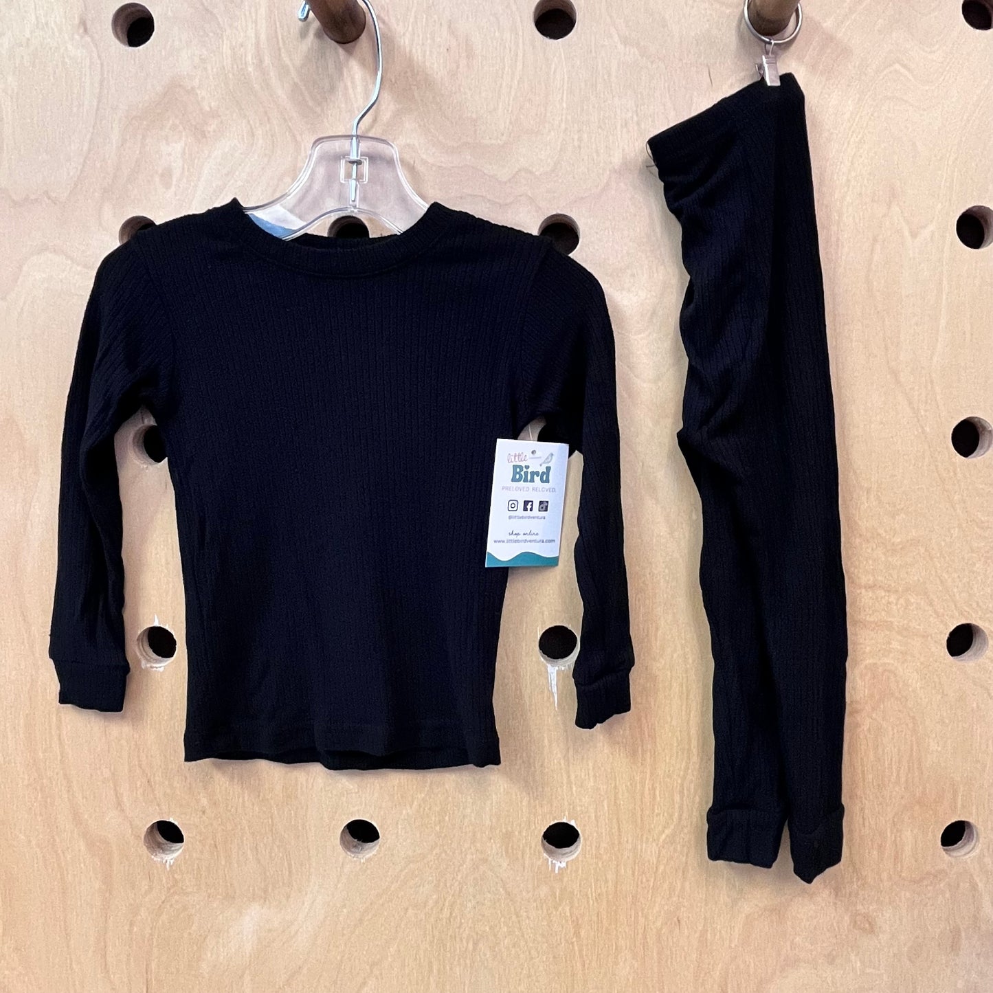 Black Ribbed Modal Pajamas
