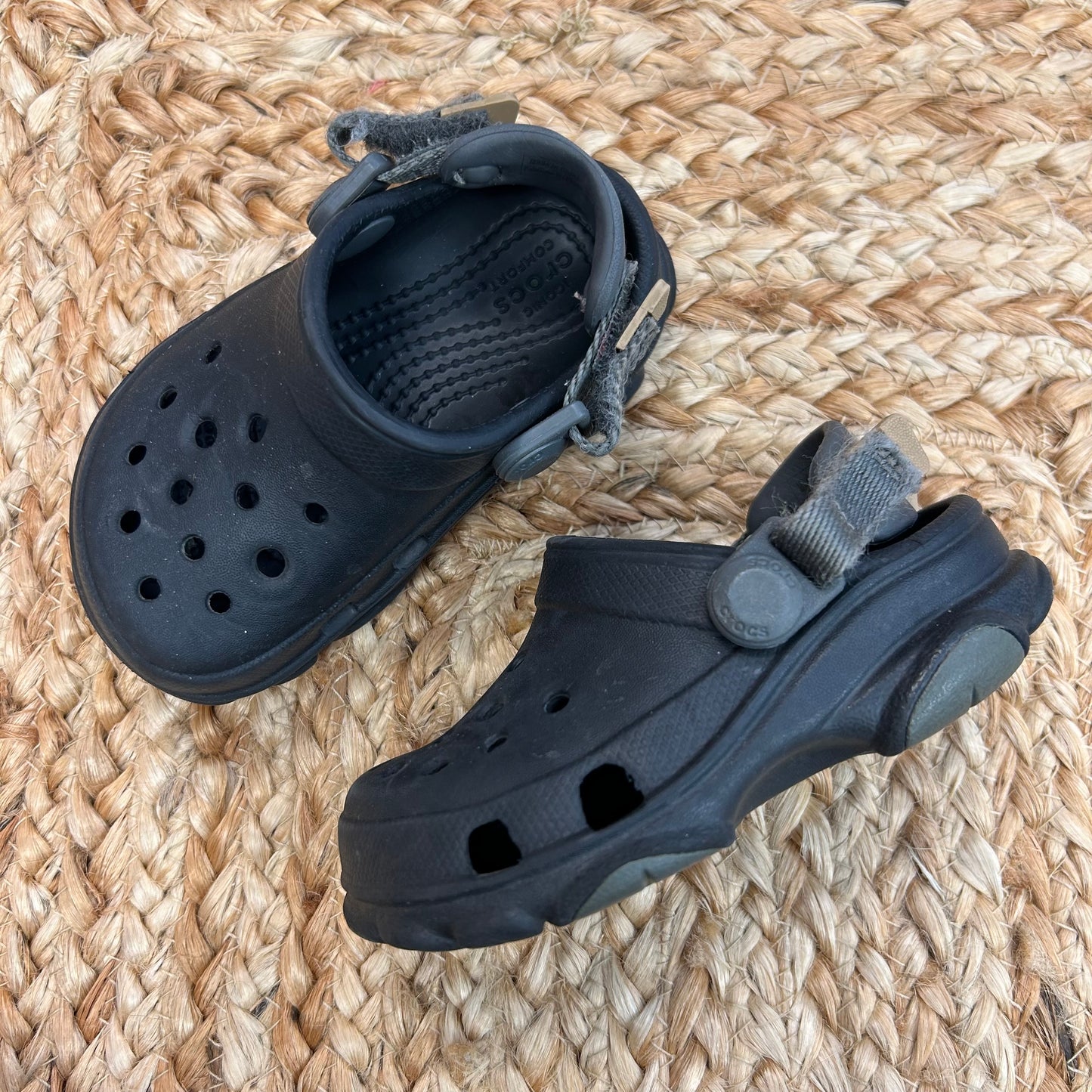 Black Velcro Strap Clogs