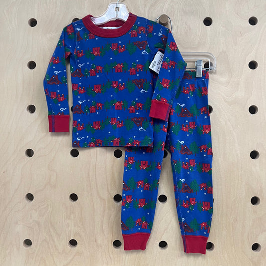 Blue & Red Holiday House Pajamas