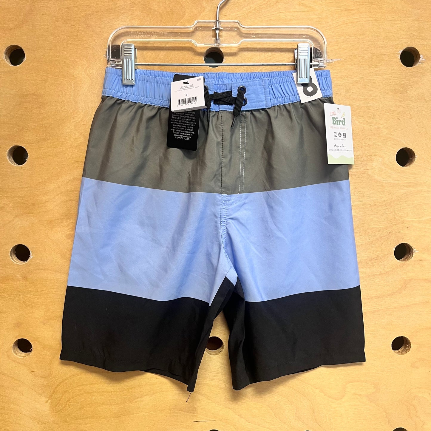 Blue/Green Striped Swim Trunks NEW!