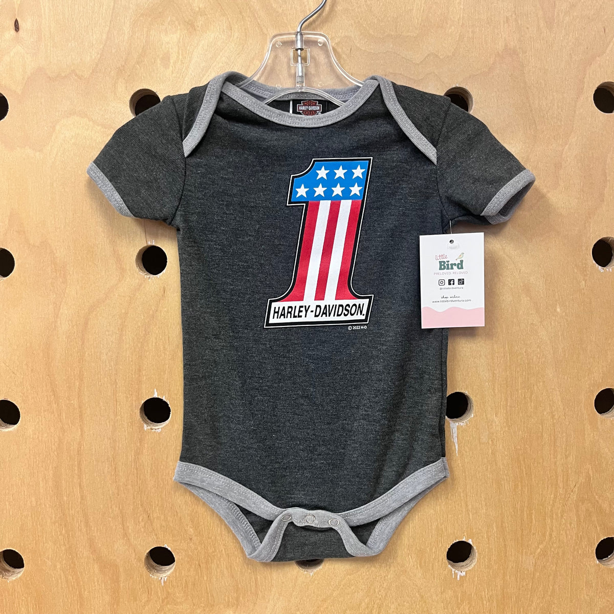 Grey Americana Logo Bodysuit
