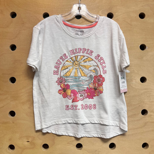 White Sequin Sun/Waves Tee