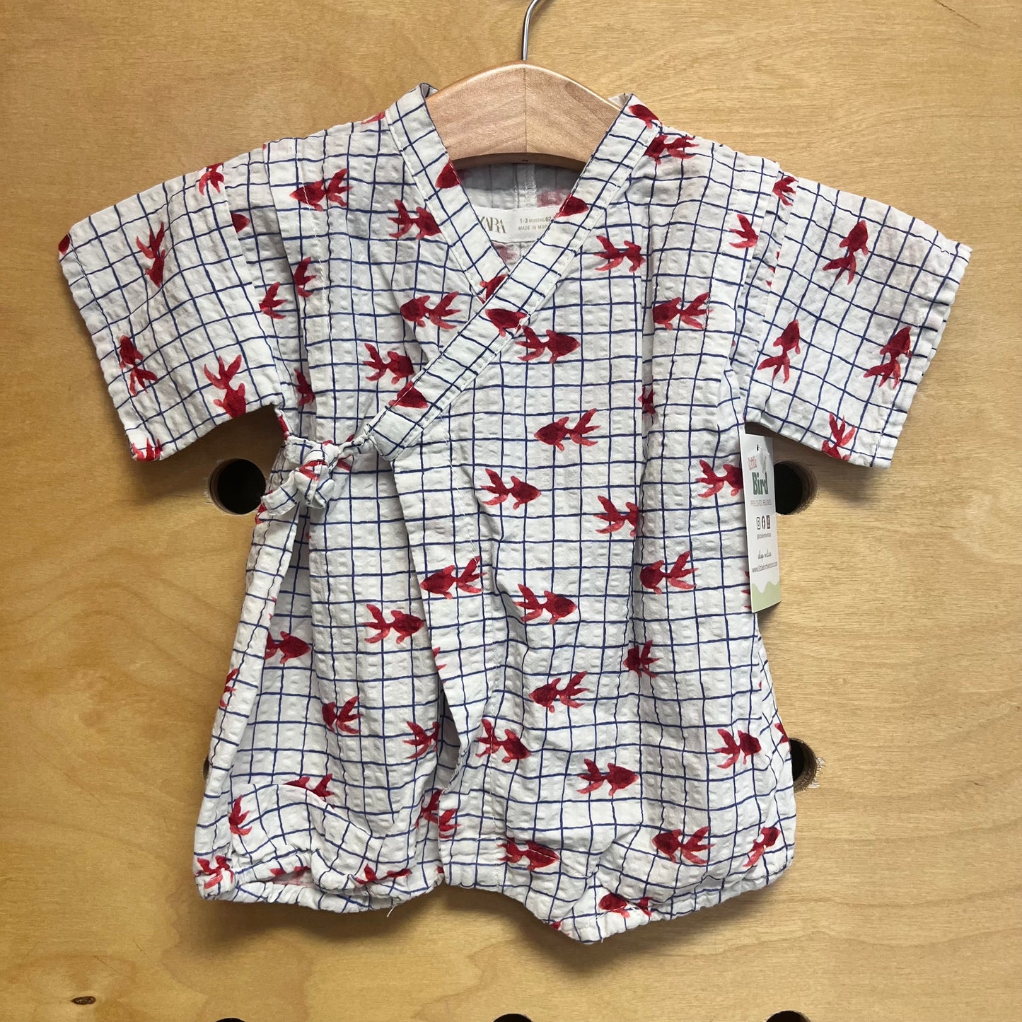 Blue/White/Red Fish Romper