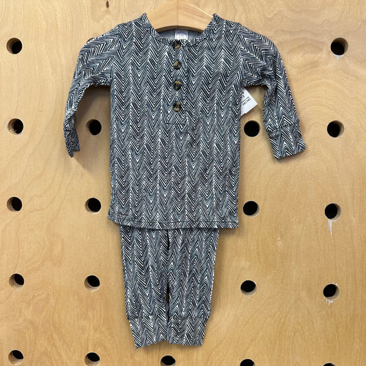 Blue Chevron Bamboo Set NEW!