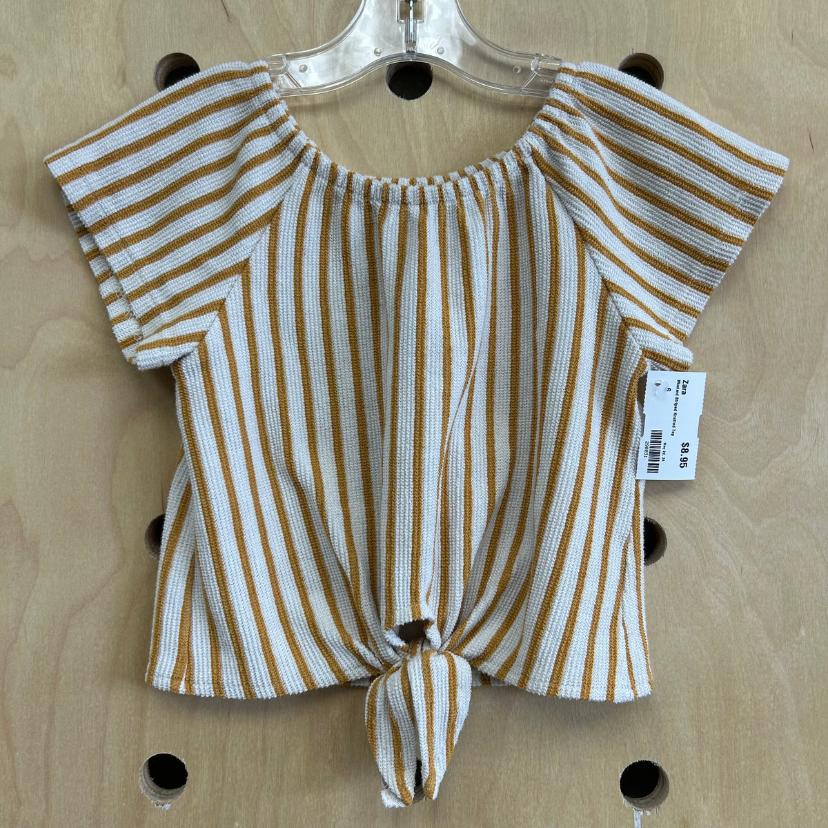 Mustard Striped Knotted Top