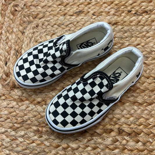 B&W Checkered Slip-Ons