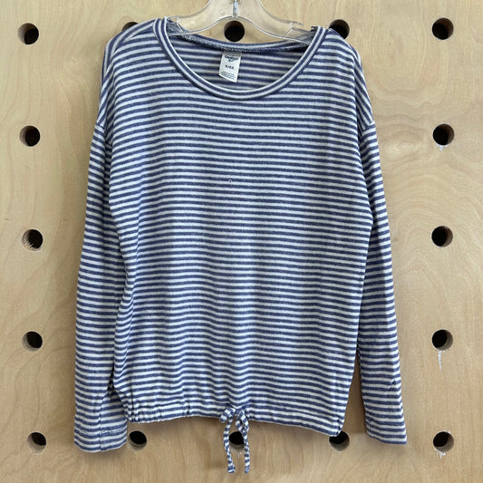 Blue Striped Knotted Top