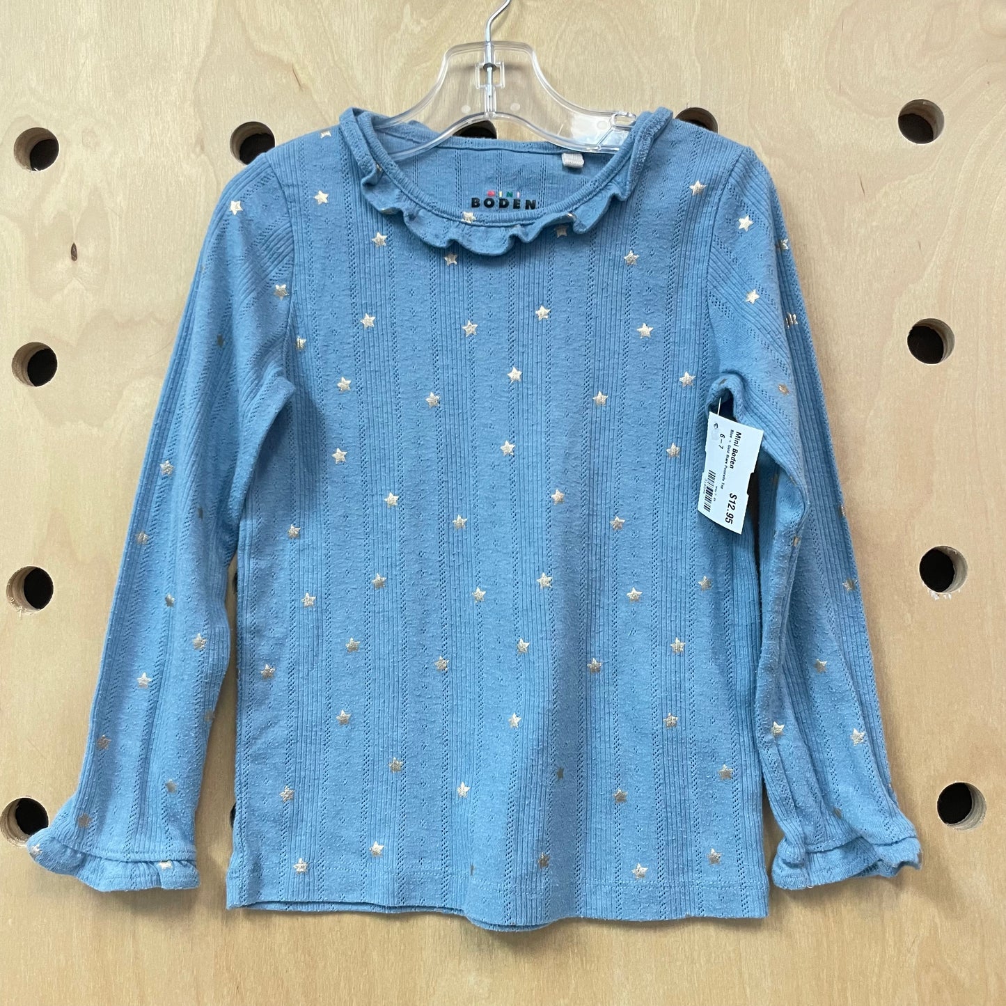 Blue + Gold Stars Pointelle Top