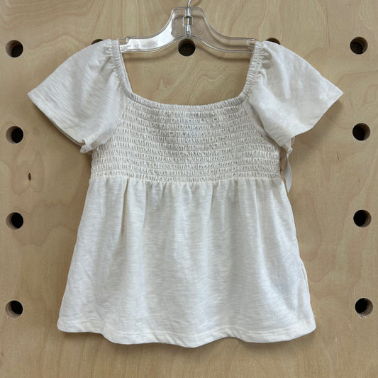 Cream Smocked Top