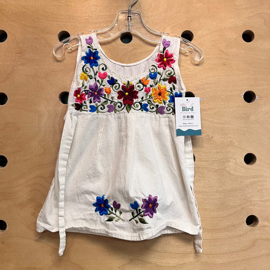 Ivory Embroidered Floral Dress