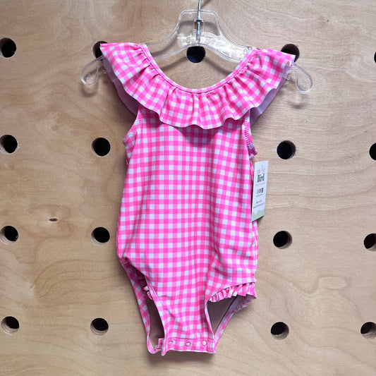 Pink Checkered Swim Suit