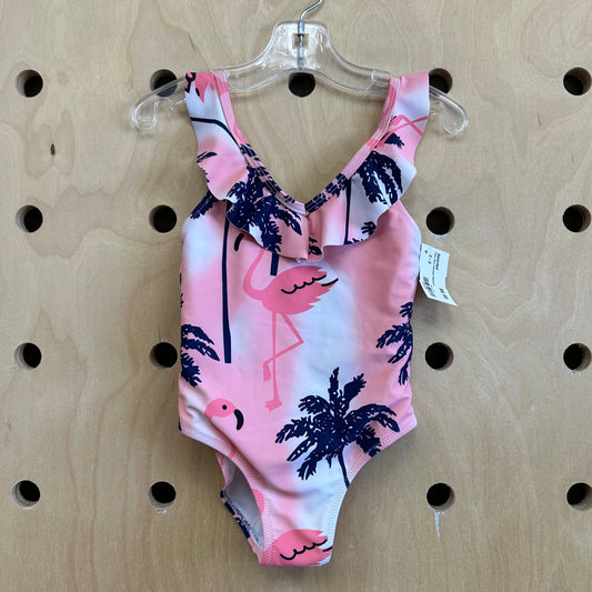 Pink+Blue Flamingos Swimsuit