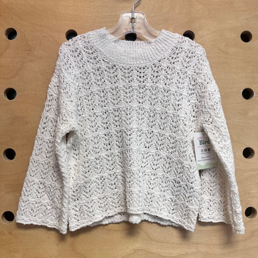 White Open Knit Sweater