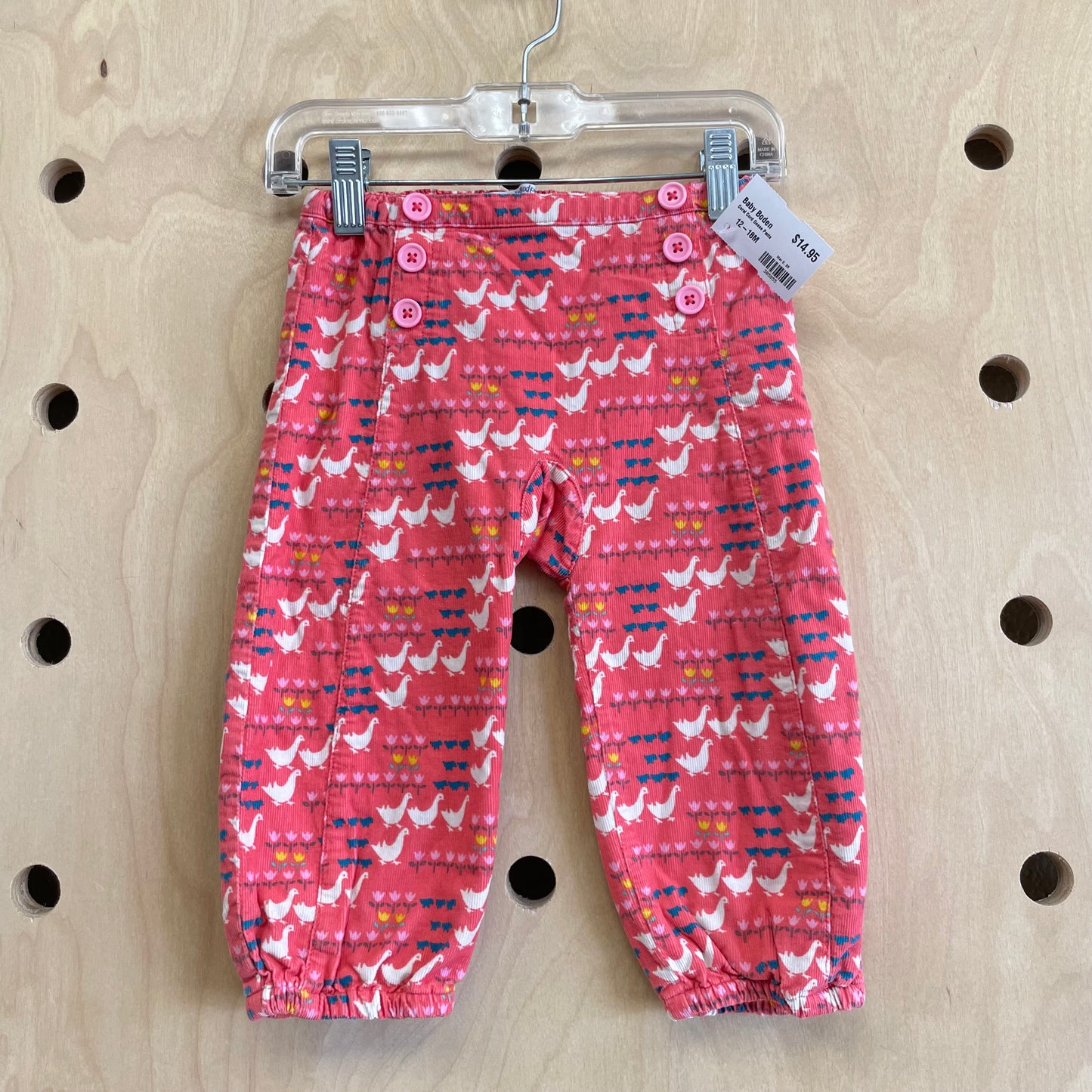 Coral Cord Geese Pants