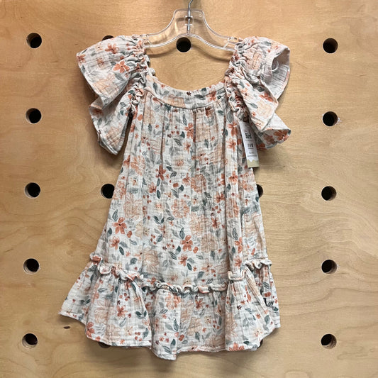 White Floral Gauze Dress