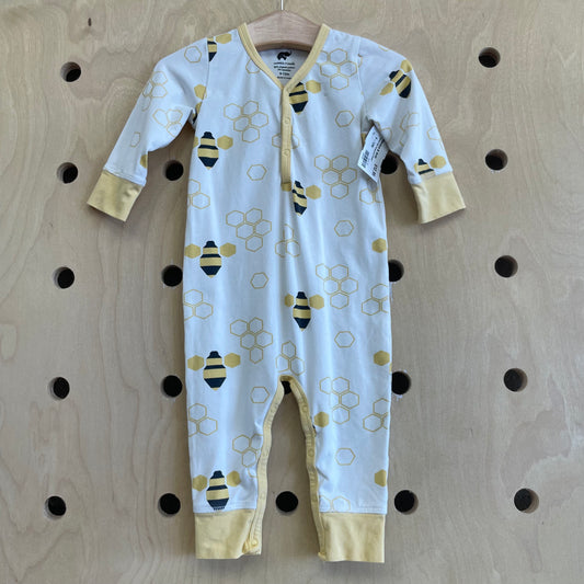 Organic Bee Honeycomb Romper