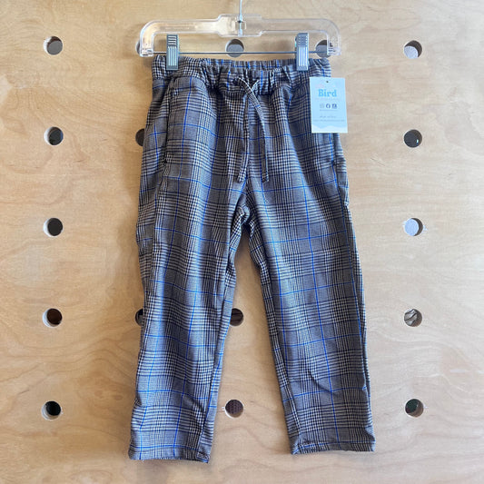 Brown/Blue Plaid Drawstring Pants
