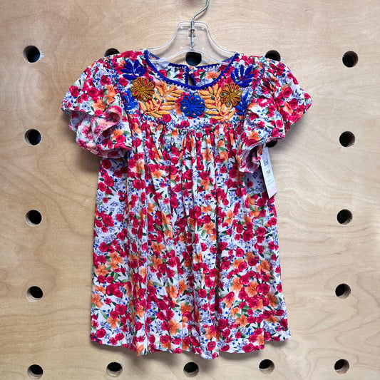 Embroidered Floral Flowy Top