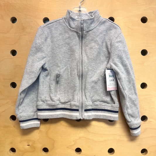 Grey/Blue Stripe Zip Jacket