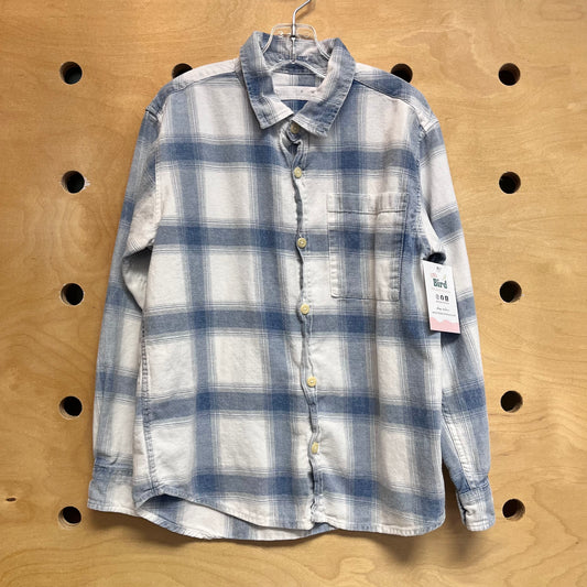 Blue/White Plaid Button Up