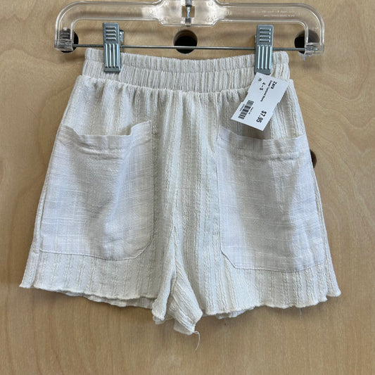 Cream Textured Shorts