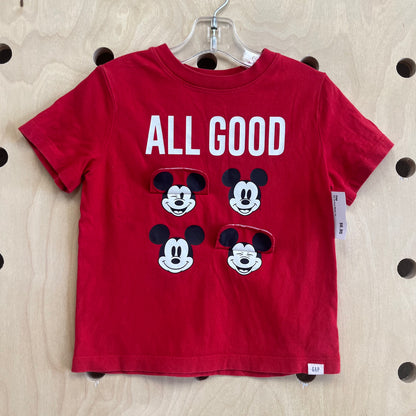 Red All Good Mickey Tee