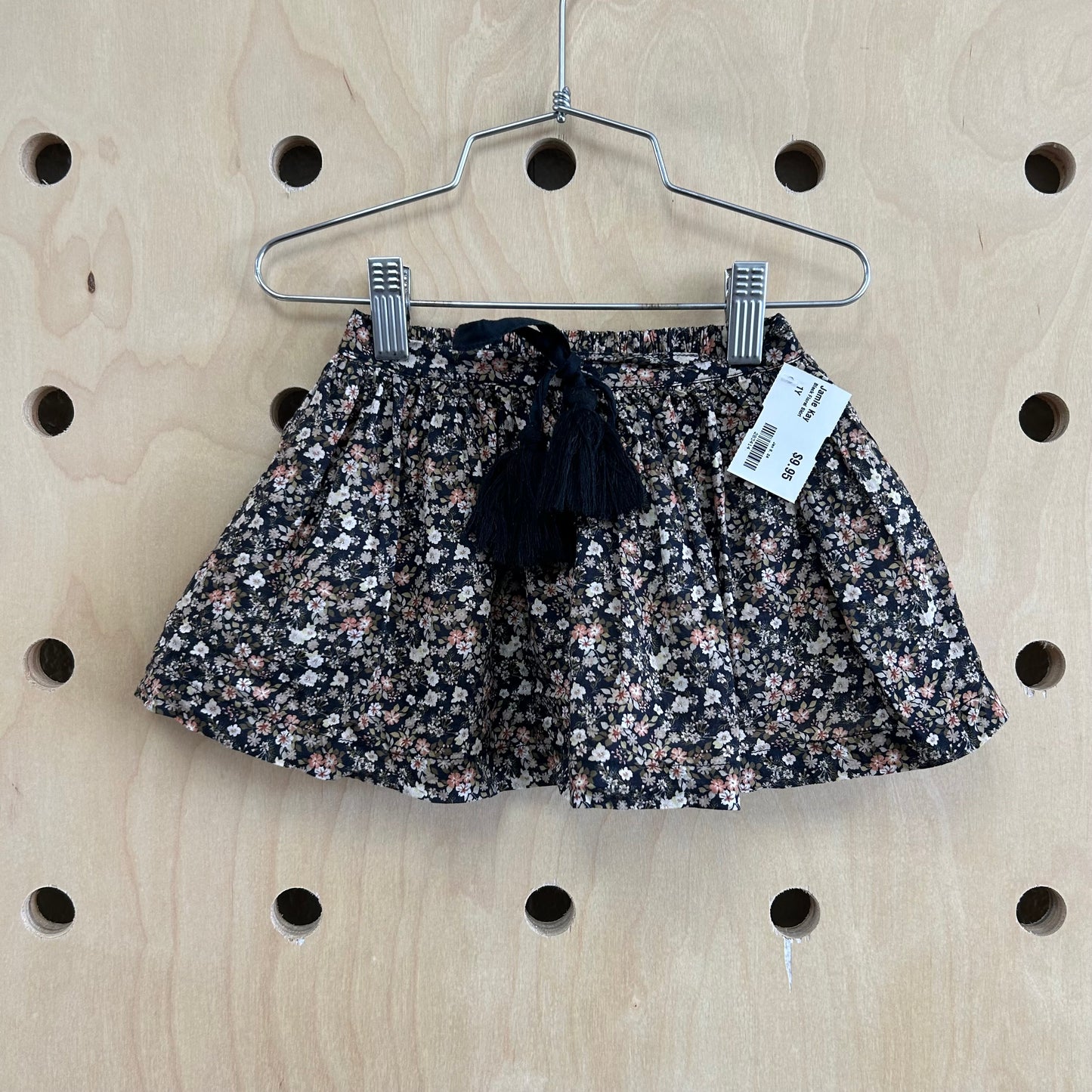 Black Floral Skirt