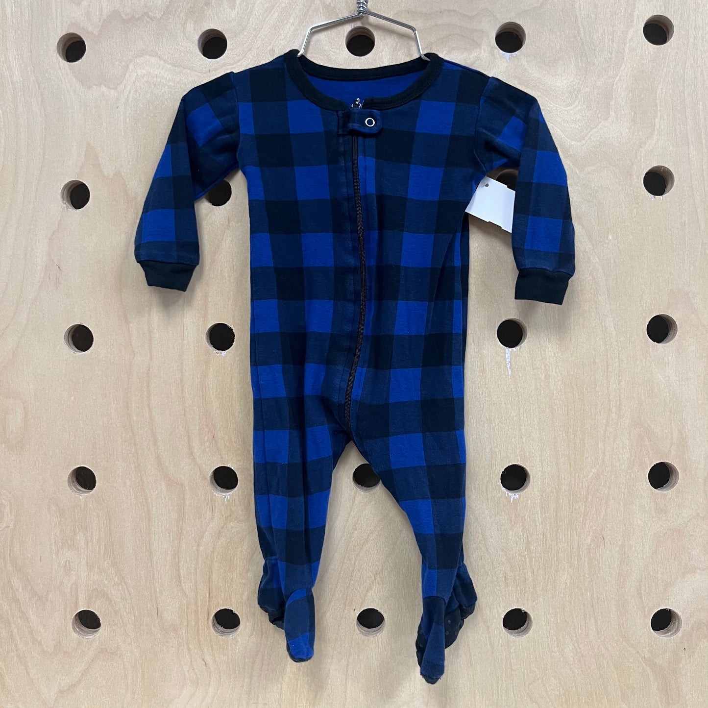 Black+Blue Plaid Footies