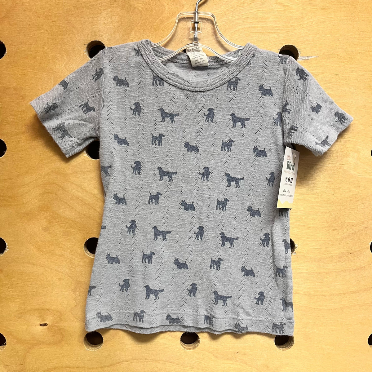 Blue Organic Pointelle Doggy Top