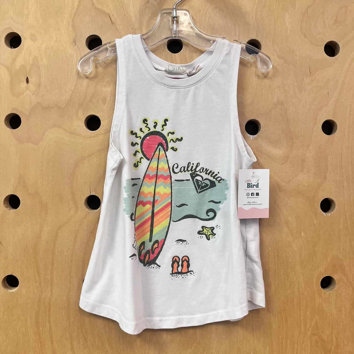 White Sparkle Surfboard Tank