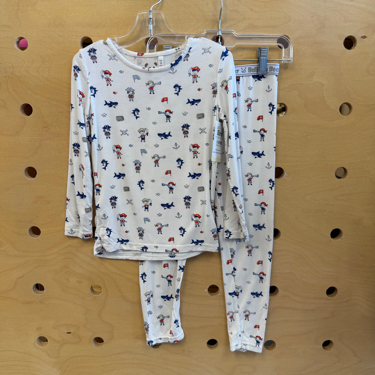 White Pirate Sharks Bamboo Pajamas