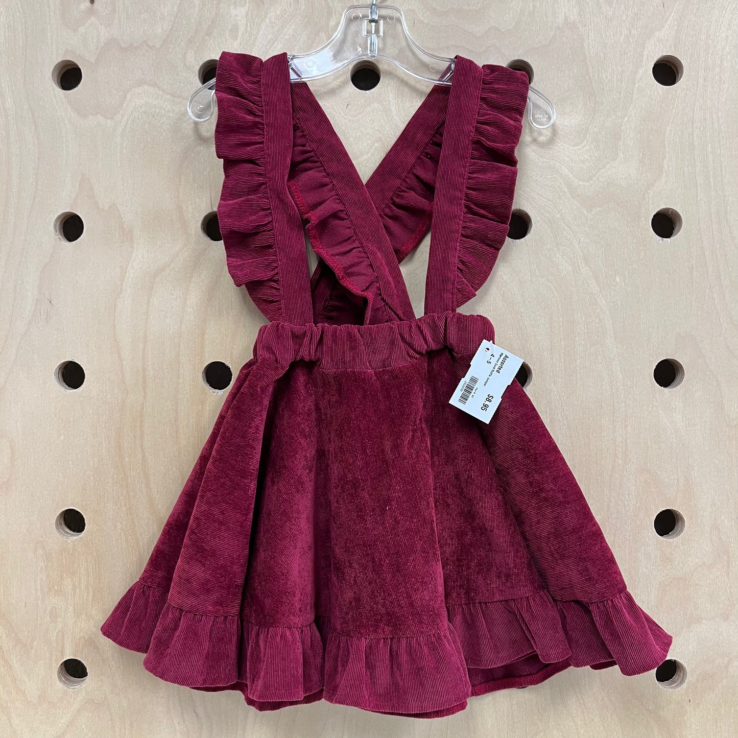 Maroon Cord Ruffle Jumper