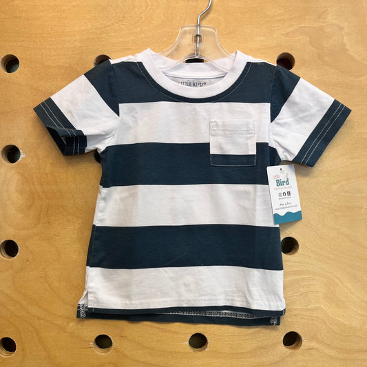 Grey & White Striped Tee