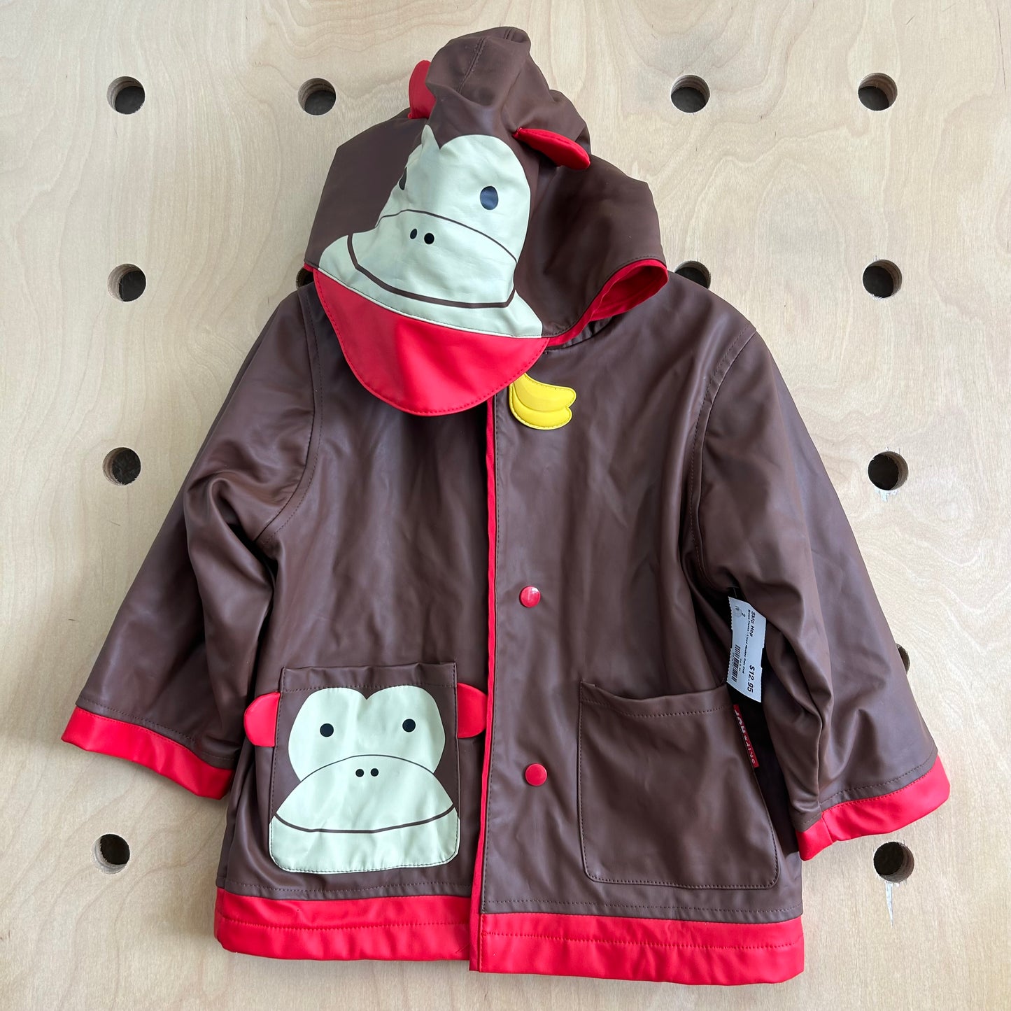 Brown Fleece-Lined Monkey Rain Coat