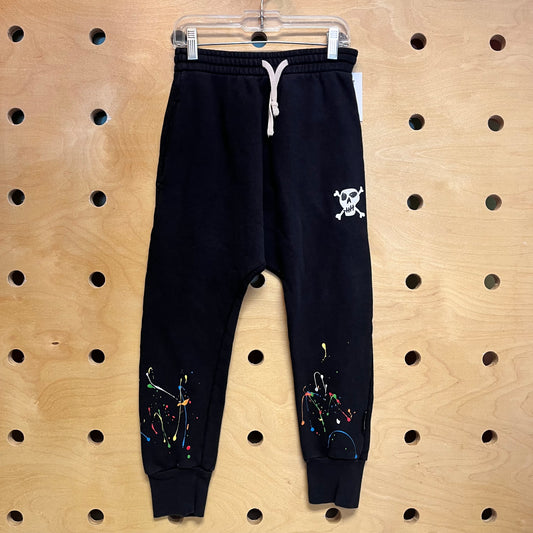 Skull & Paint Splatter Drawstring Joggers