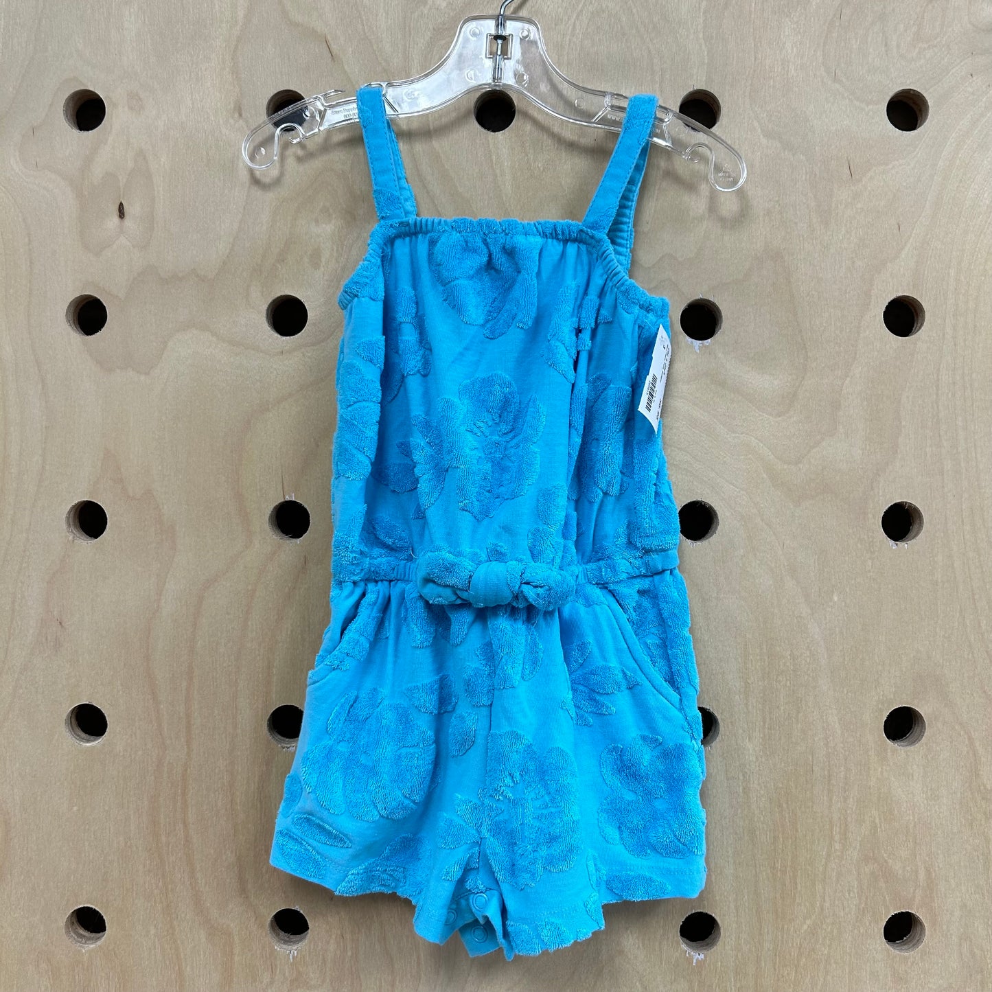 Blue Floral Terry Romper