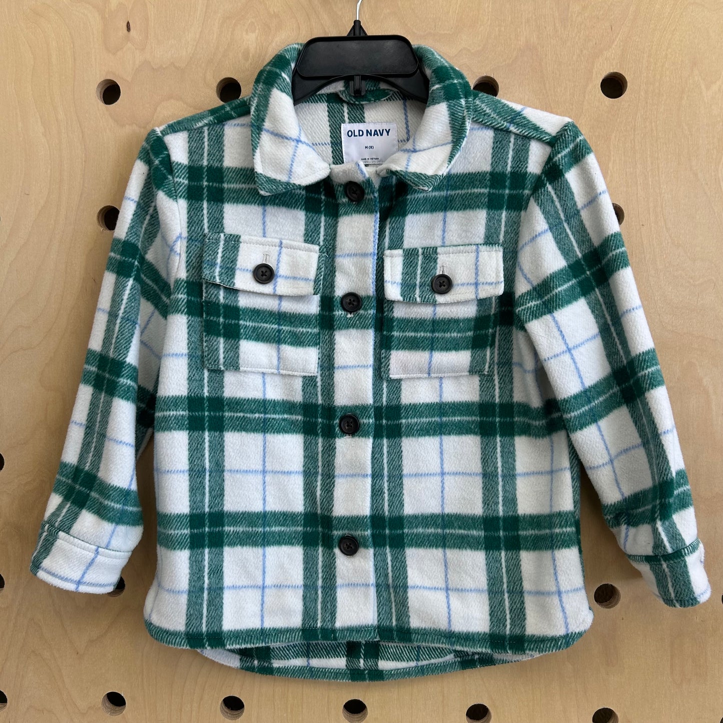 Green + White Plaid Flannel Shacket