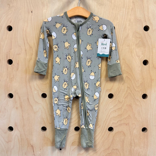 Green Easter Chicks Bamboo Zippy