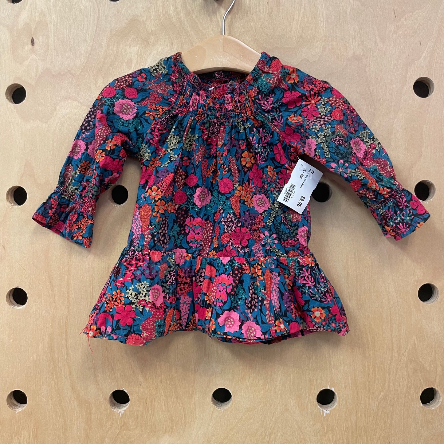 Pink + Blue Floral Dress