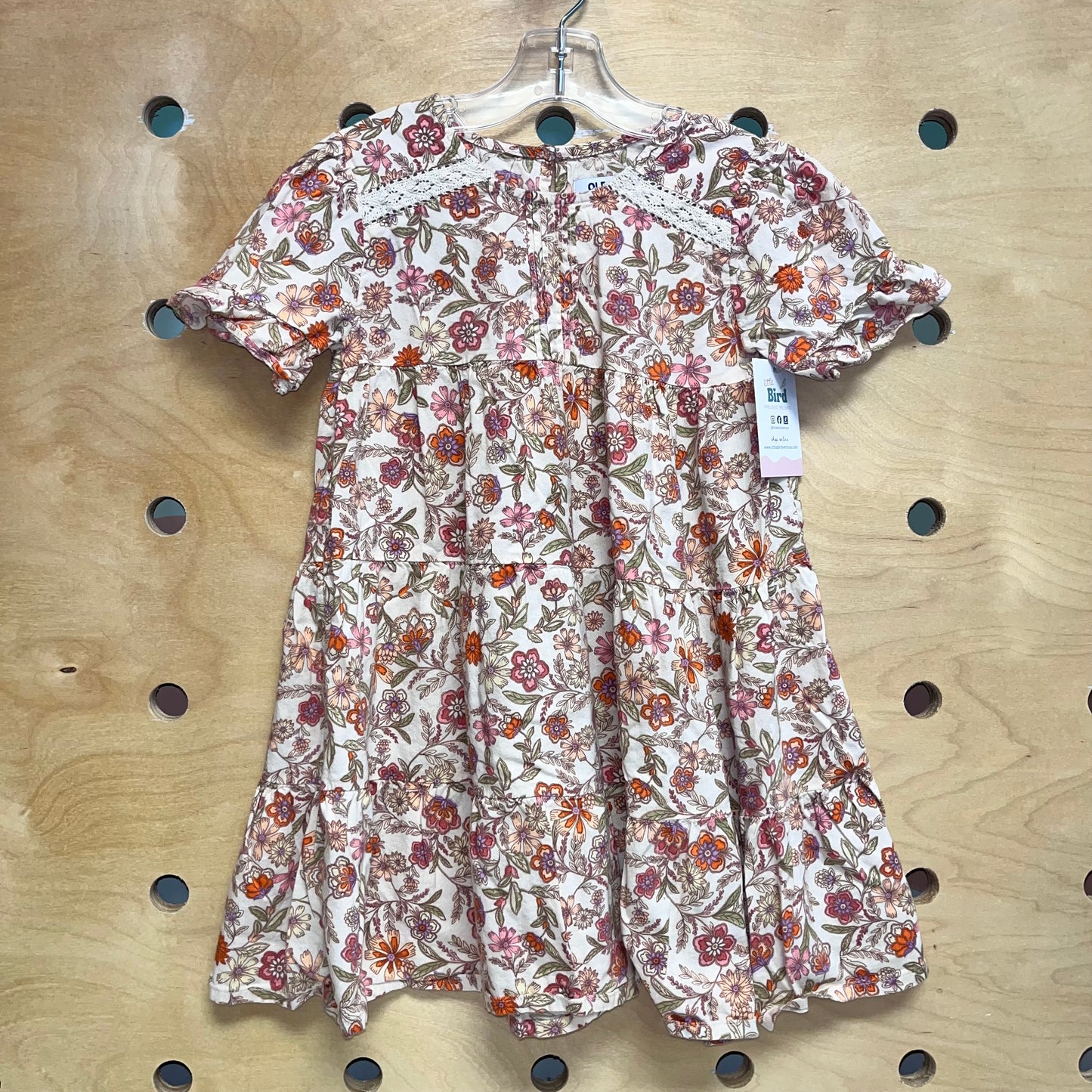 Peach Floral Lace Detail Dress
