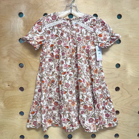 Peach Floral Lace Detail Dress