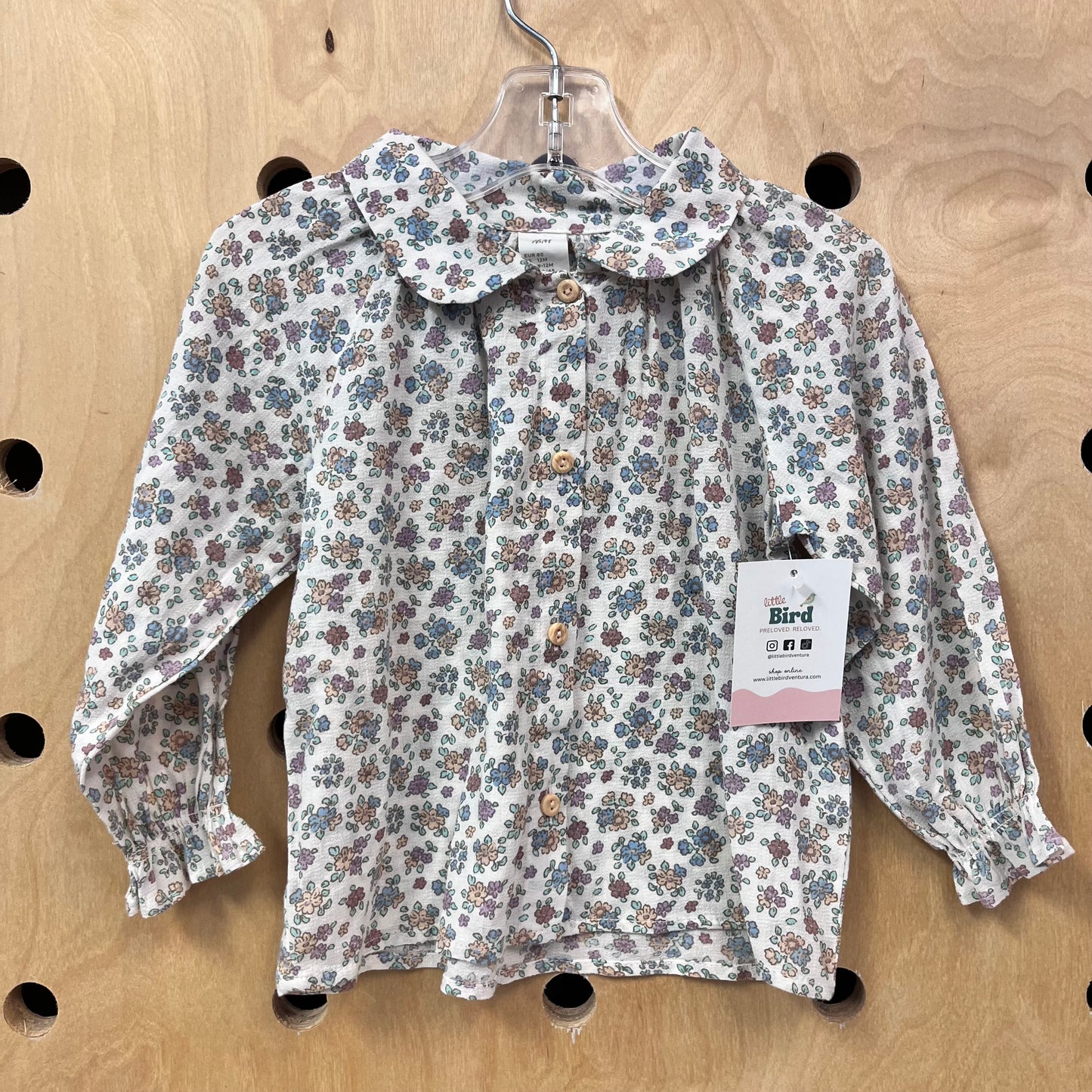 Beige Floral Button Up Top NEW!