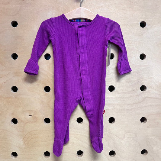 Purple Waffle Knit Magnetic Footies