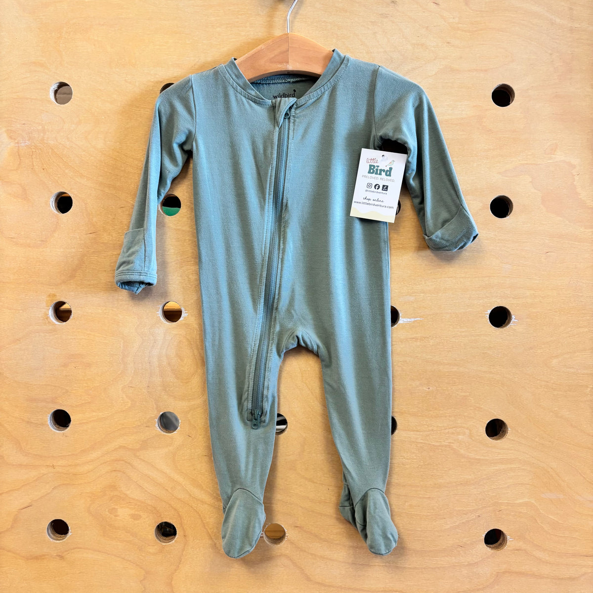 Green Tencel Blend Footies